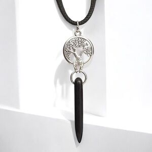 5 For $25💫Alternative Silver Tree of Life Black Spike Pendant Necklace